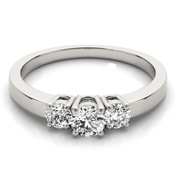 3-Stone Round Prong Set Engagement Rings - Image 3