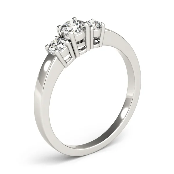 3-Stone Round Prong Set Engagement Rings - Image 4