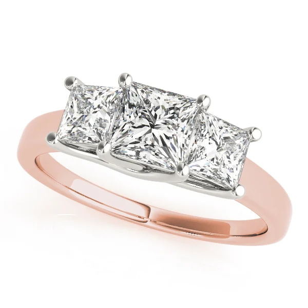 3-Stone Trellis Princess Cut Engagement Ring - Image 9