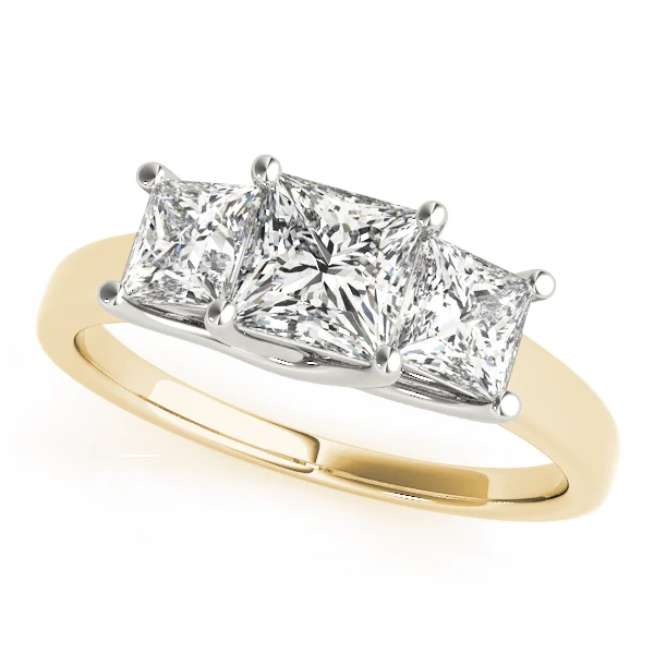 3-Stone Trellis Princess Cut Engagement Ring - Image 5