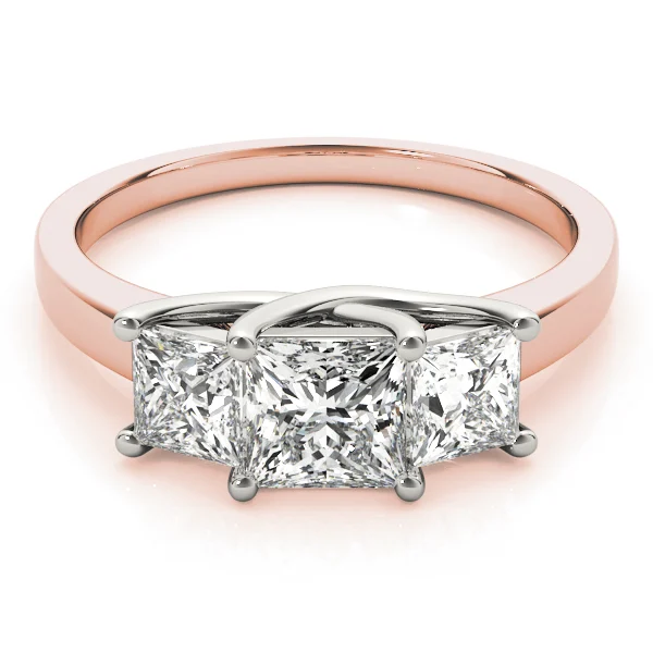 3-Stone Trellis Princess Cut Engagement Ring - Image 11