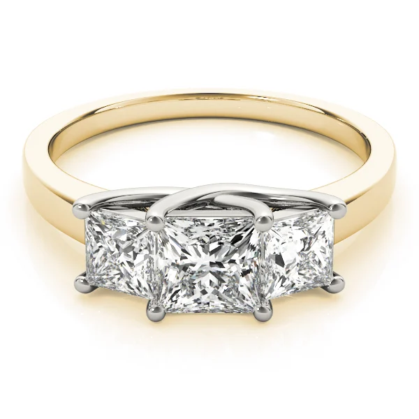 3-Stone Trellis Princess Cut Engagement Ring - Image 7