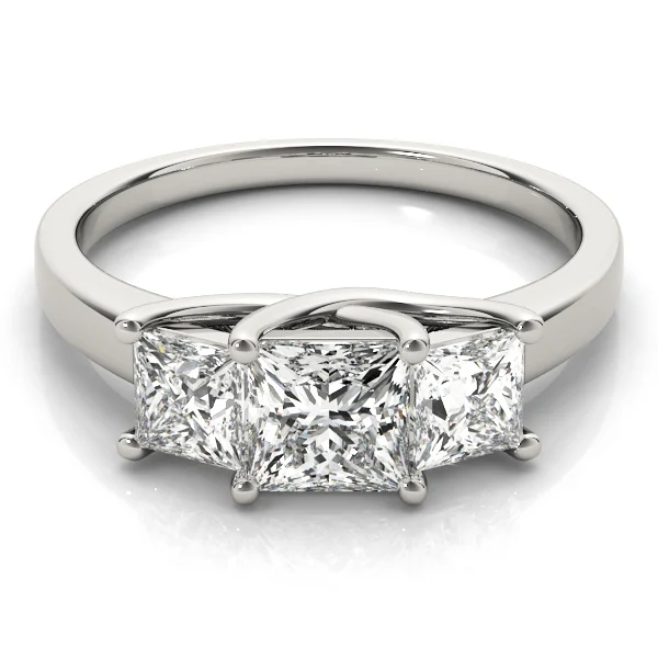 3-Stone Trellis Princess Cut Engagement Ring - Image 3