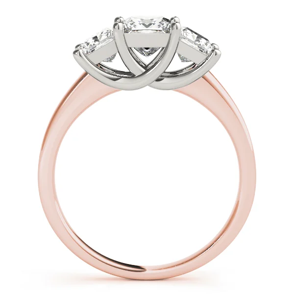 3-Stone Trellis Princess Cut Engagement Ring - Image 10