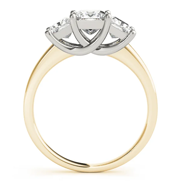 3-Stone Trellis Princess Cut Engagement Ring - Image 6