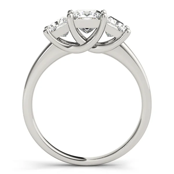 3-Stone Trellis Princess Cut Engagement Ring - Image 2
