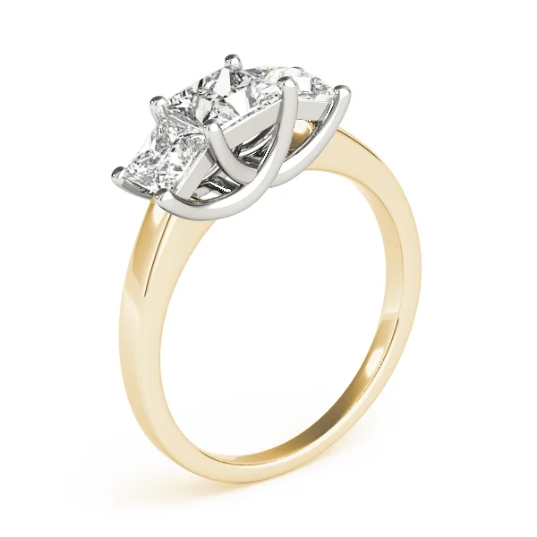 3-Stone Trellis Princess Cut Engagement Ring - Image 8