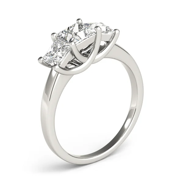 3-Stone Trellis Princess Cut Engagement Ring - Image 4