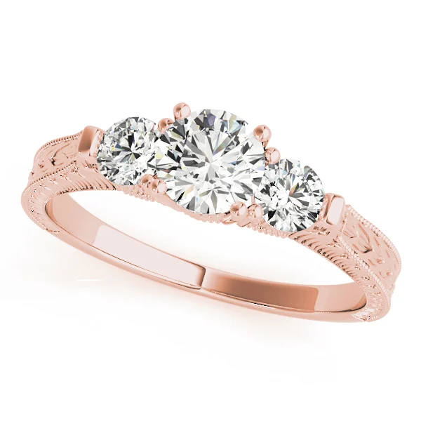 3-Stone Round Filigree Engagement Ring - Image 9