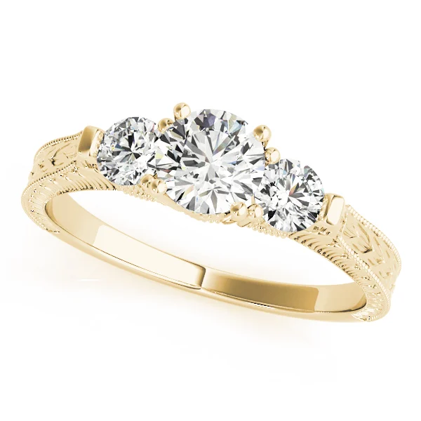 3-Stone Round Filigree Engagement Ring - Image 5
