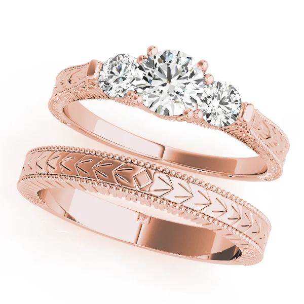 3-Stone Round Filigree Engagement Ring - Image 11