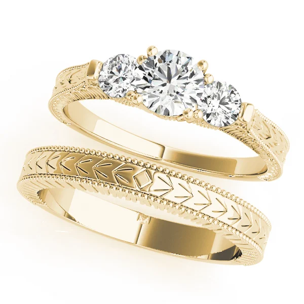 3-Stone Round Filigree Engagement Ring - Image 7