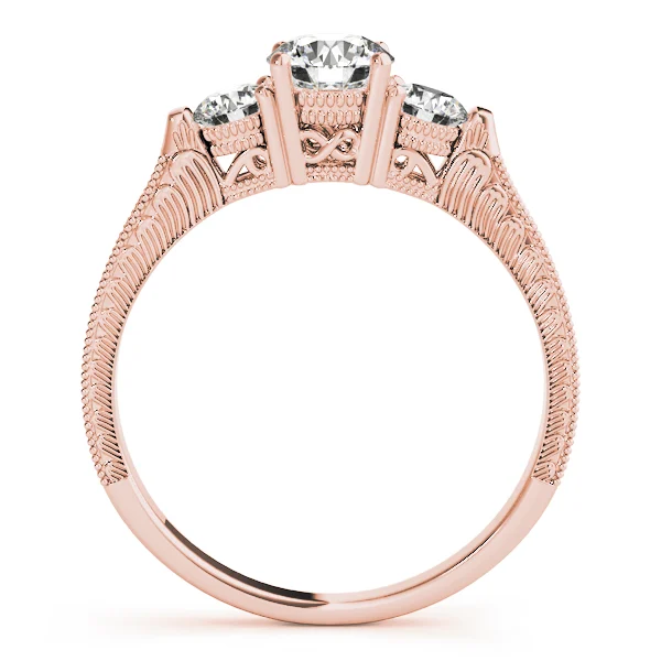 3-Stone Round Filigree Engagement Ring - Image 10