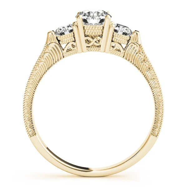 3-Stone Round Filigree Engagement Ring - Image 6