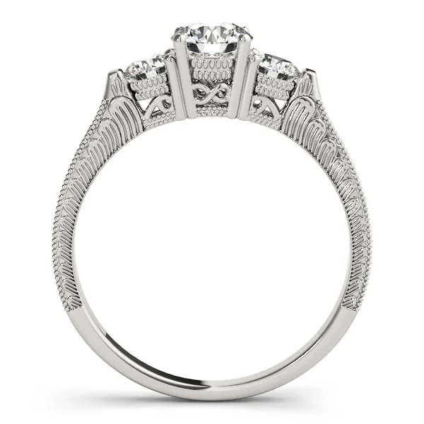 3-Stone Round Filigree Engagement Ring - Image 2