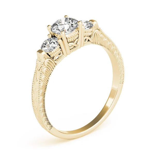 3-Stone Round Filigree Engagement Ring - Image 8