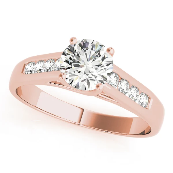 Single Row Channel Set Trellis Engagement Ring - Image 9
