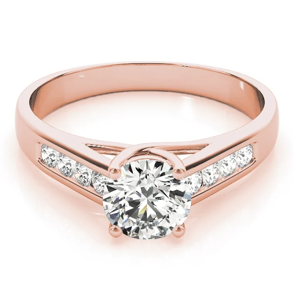 Single Row Channel Set Trellis Engagement Ring - Image 11