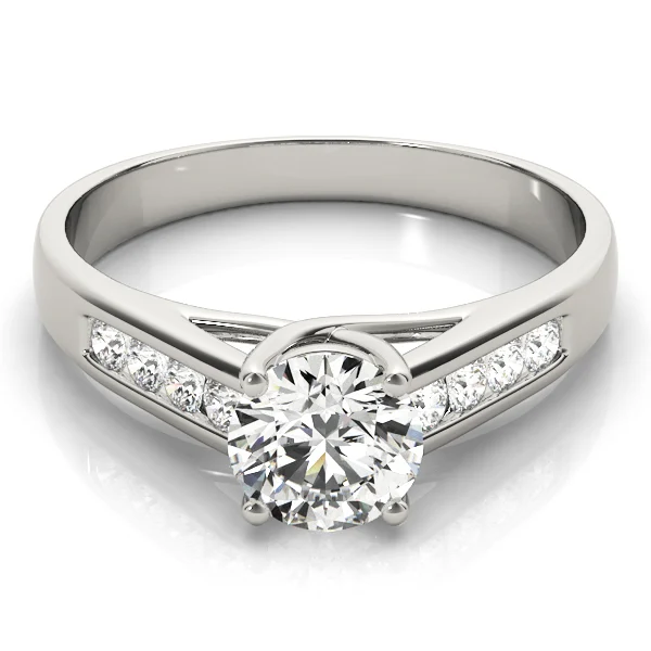 Single Row Channel Set Trellis Engagement Ring - Image 3