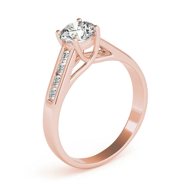 Single Row Channel Set Trellis Engagement Ring - Image 12