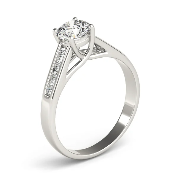 Single Row Channel Set Trellis Engagement Ring - Image 4