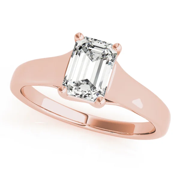 Solitaire Trellis Emerald Cut Engagement Ring - Image 9