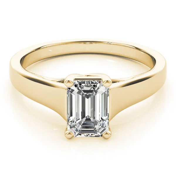 Solitaire Trellis Emerald Cut Engagement Ring - Image 7