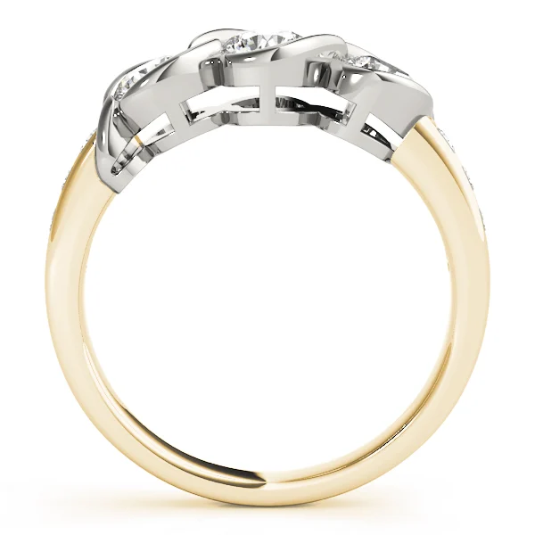 3-Stone Infinity Bezel Set Engagement Ring - Image 6