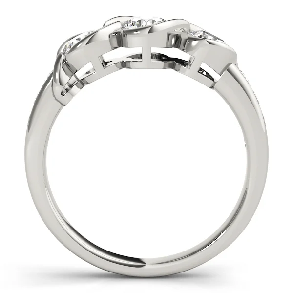 3-Stone Infinity Bezel Set Engagement Ring - Image 2