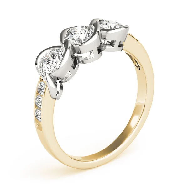 3-Stone Infinity Bezel Set Engagement Ring - Image 8
