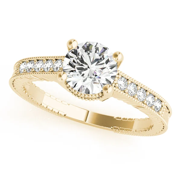 Antique Single Row Prong Milgrain Engagement Ring - Image 4
