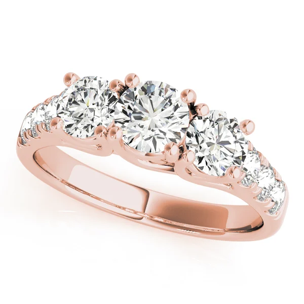 3-Stone Split Prong Trellis Engagement Ring - Image 9