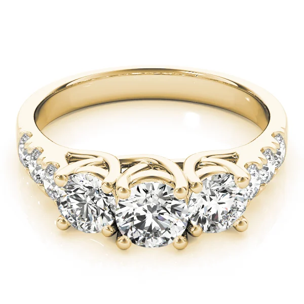 3-Stone Split Prong Trellis Engagement Ring - Image 7