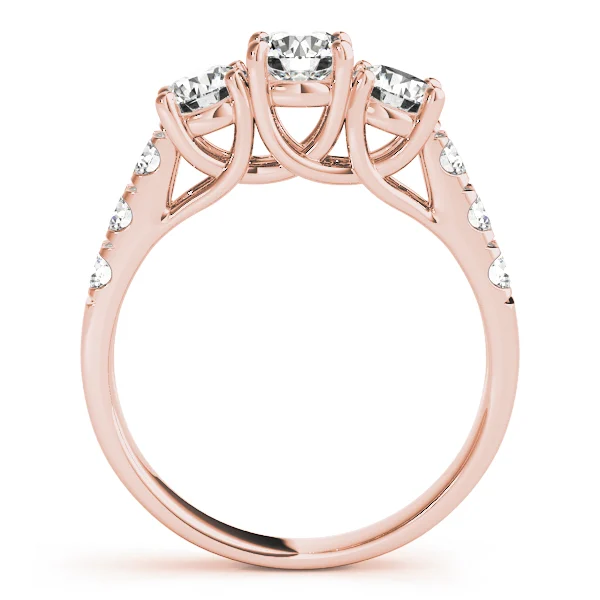 3-Stone Split Prong Trellis Engagement Ring - Image 10