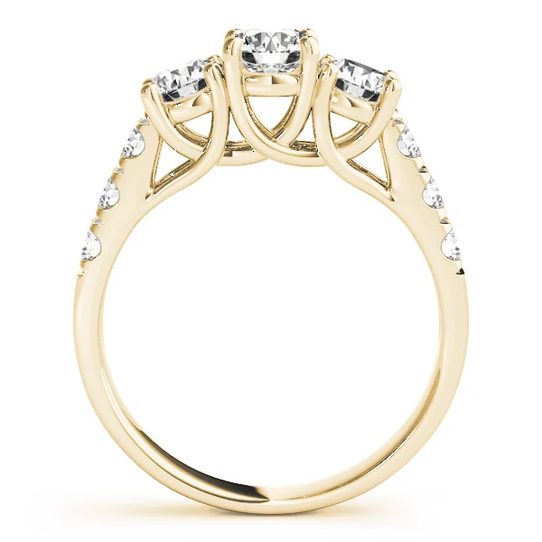 3-Stone Split Prong Trellis Engagement Ring - Image 6