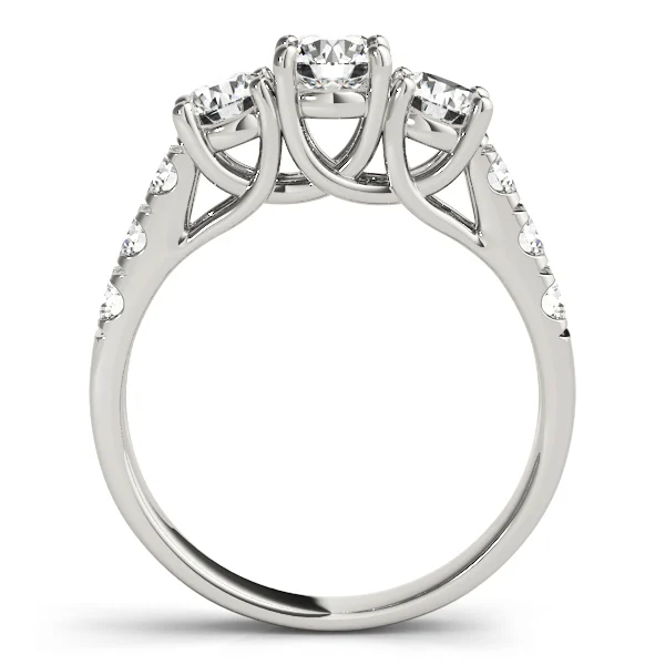 3-Stone Split Prong Trellis Engagement Ring - Image 2