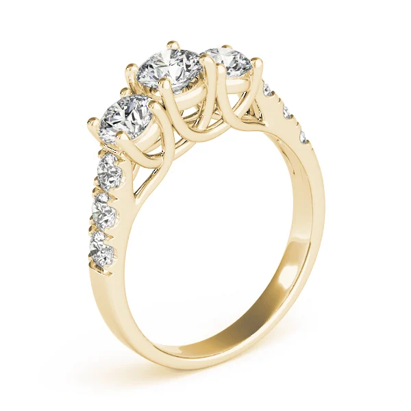 3-Stone Split Prong Trellis Engagement Ring - Image 8