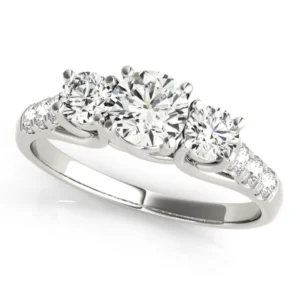 Round 3-Stone Trellis Engagement Ring