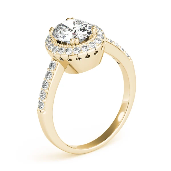 Single Row Prong Halo Oval Engagement Rings - Image 8