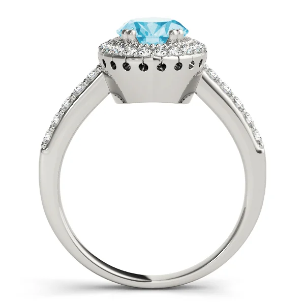 Single Row Prong Halo Oval Engagement Rings - Image 14