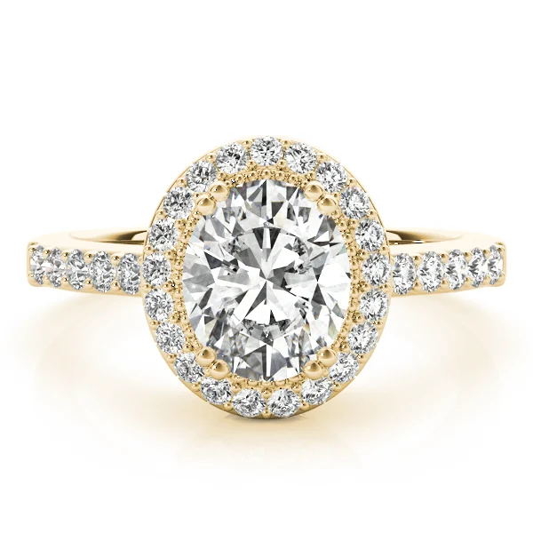 Single Row Prong Halo Oval Engagement Rings - Image 7