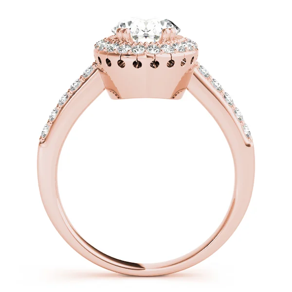 Single Row Prong Halo Oval Engagement Rings - Image 10