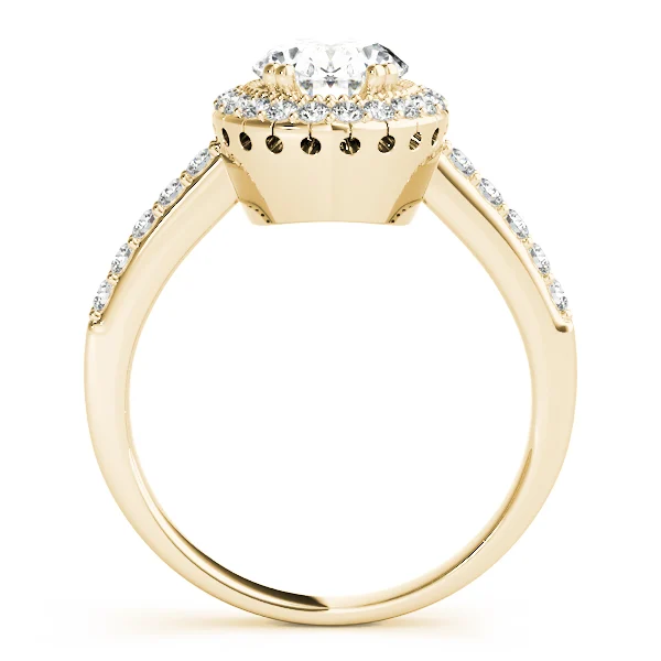 Single Row Prong Halo Oval Engagement Rings - Image 6