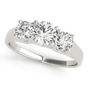 3-Stone Round Trellis Engagement Ring