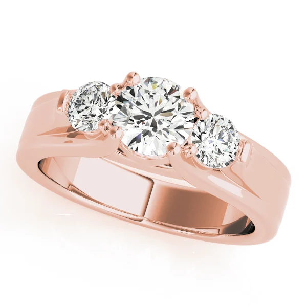 3-Stone Round Trellis Engagement Rings - Image 9