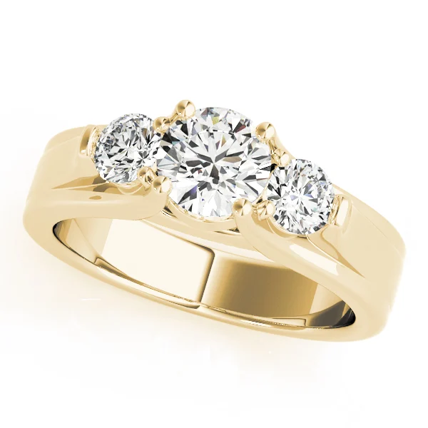 3-Stone Round Trellis Engagement Rings - Image 5