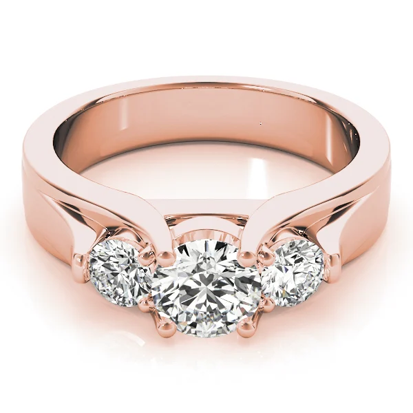3-Stone Round Trellis Engagement Rings - Image 11