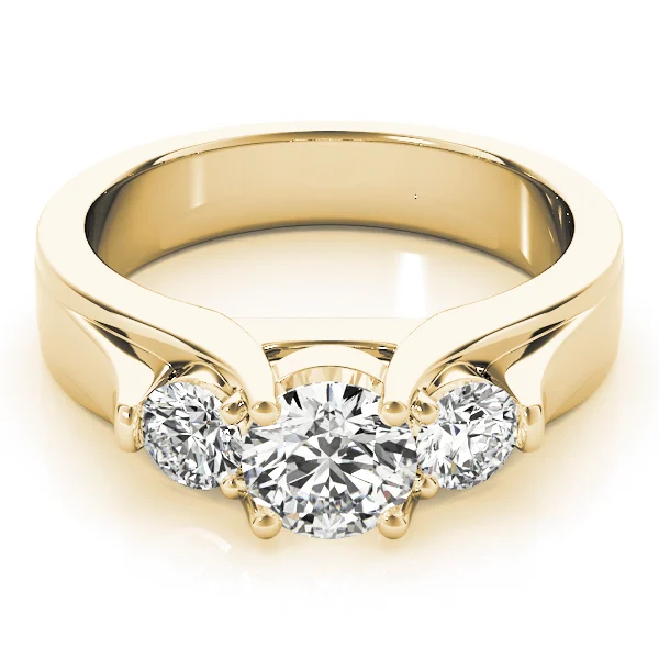 3-Stone Round Trellis Engagement Rings - Image 7