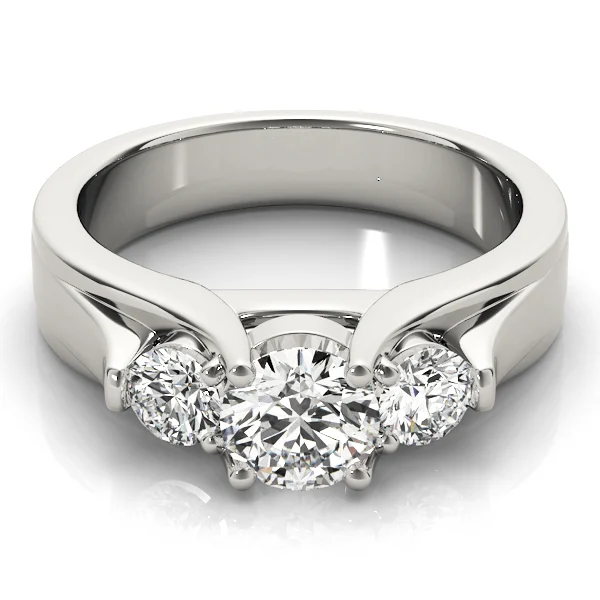 3-Stone Round Trellis Engagement Rings - Image 3