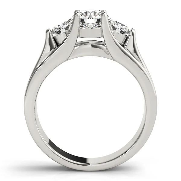 3-Stone Round Trellis Engagement Rings - Image 2
